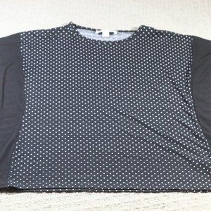 Michael Kors Size S Black & White Polka Dot Batwing Blouse